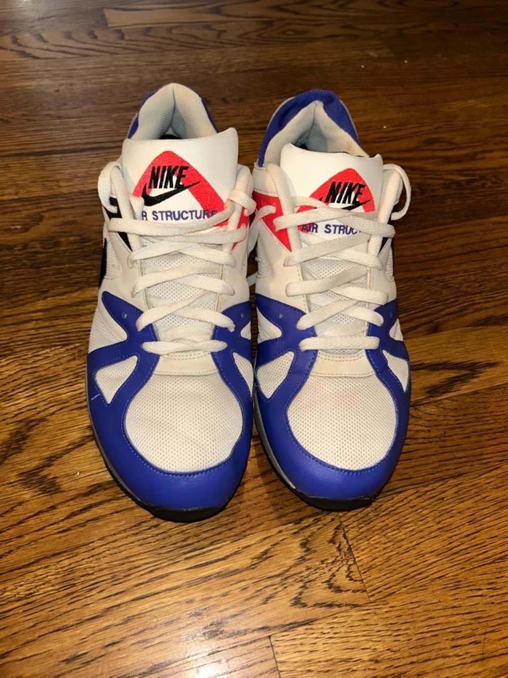 Nike Men’s Athletic Shoes White Black Royal Blue with Pink Accent Size 13 - Picture 2 of 7